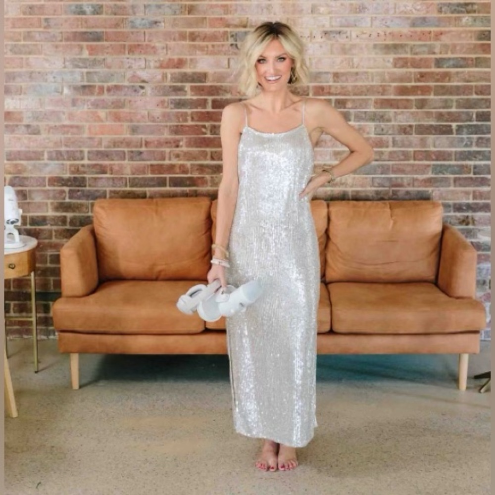 Endless Rose Silver Sequin Dress